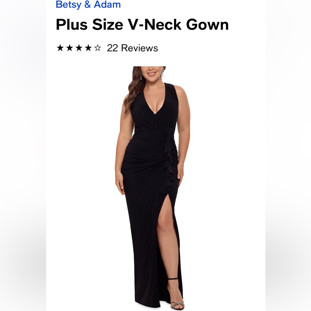 Betsy and Adam black, plus size gown